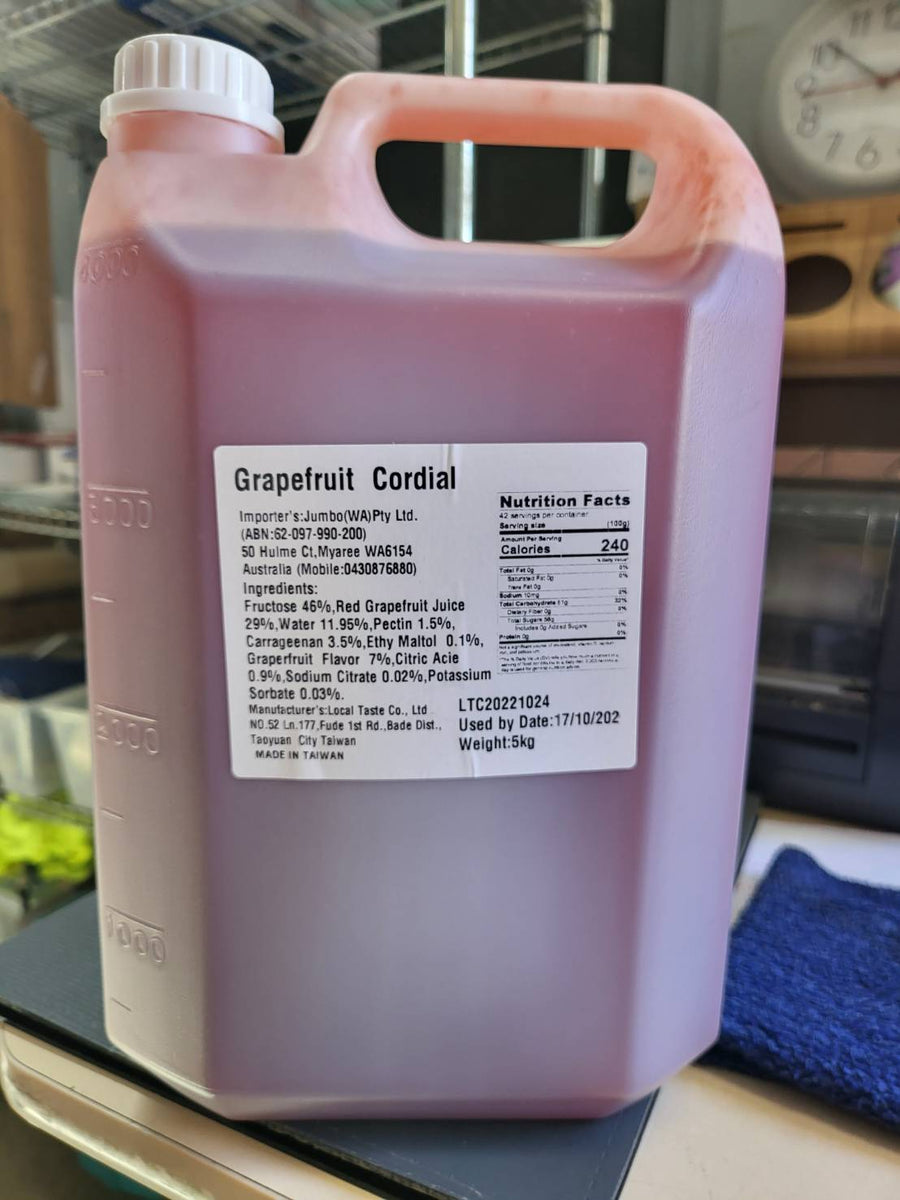 Grapefruit Cordial with fruit Bubble Tea Wholesaler WA